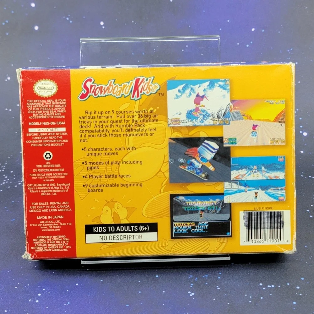 Snowboard Kids (Nintendo 64) CIB Video Game Box, Manual, Cartridge N64